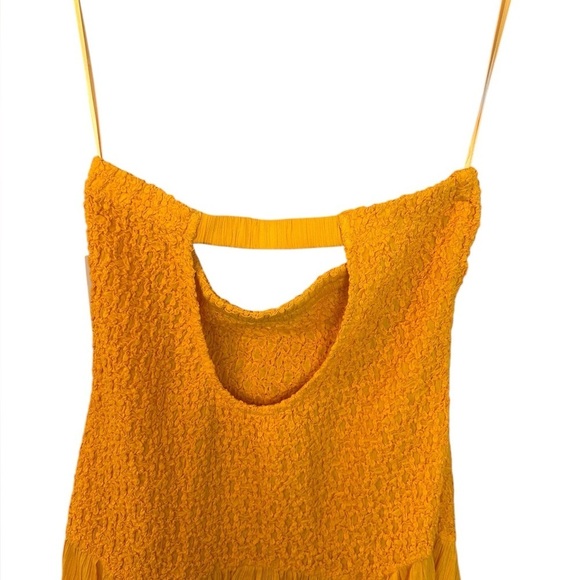 NWT By Anthropologie Strapless Smocked Cover-Up Dress Yellow L - Picture 9 of 11